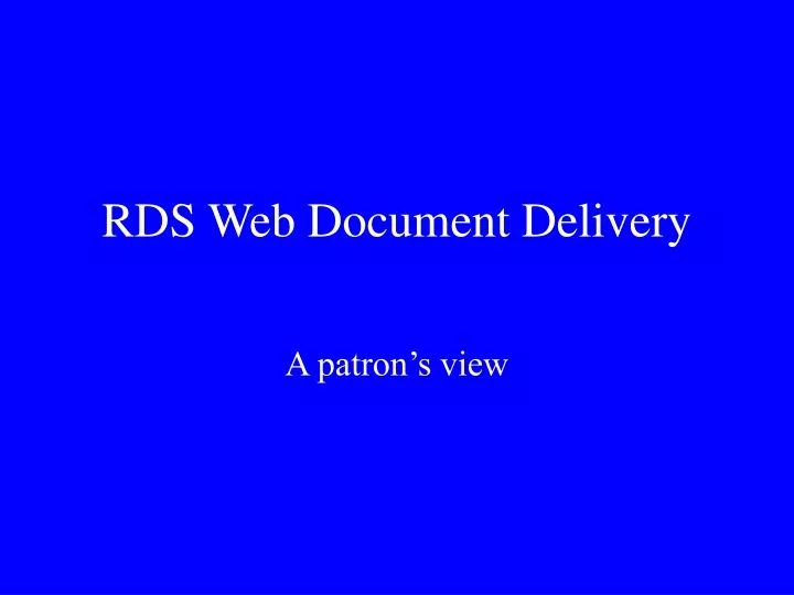 rds web document delivery