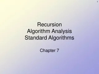 Recursion Algorithm Analysis Standard Algorithms