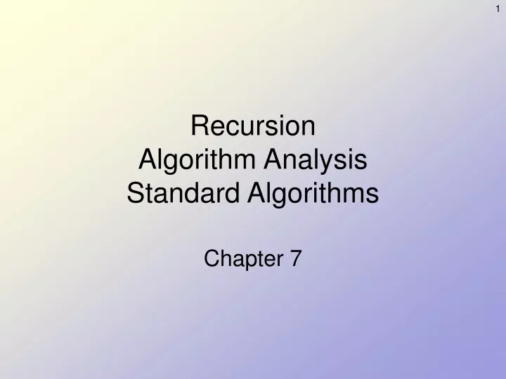 recursion algorithm analysis standard algorithms