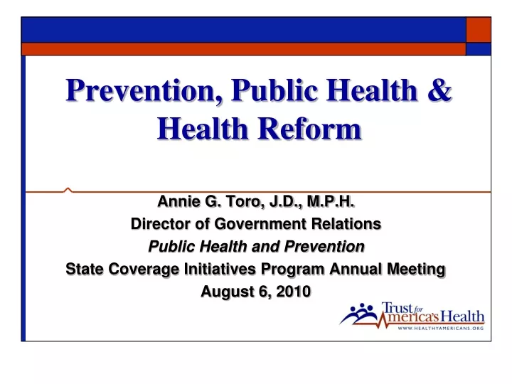 prevention public health health reform