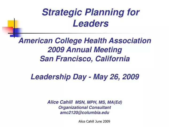 strategic planning for leaders