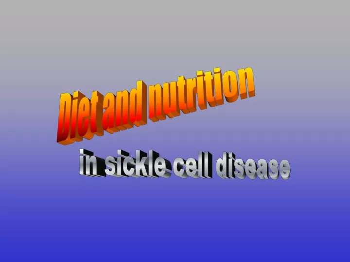 diet and nutrition