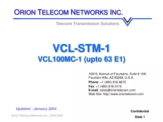 VCL-STM-1 VCL100MC-1 (upto 63 E1)