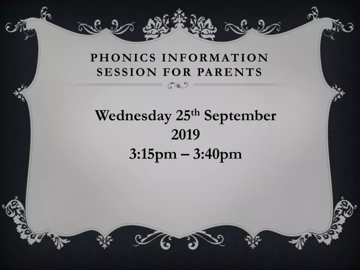 phonics information session for parents
