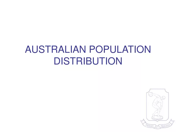 australian population distribution
