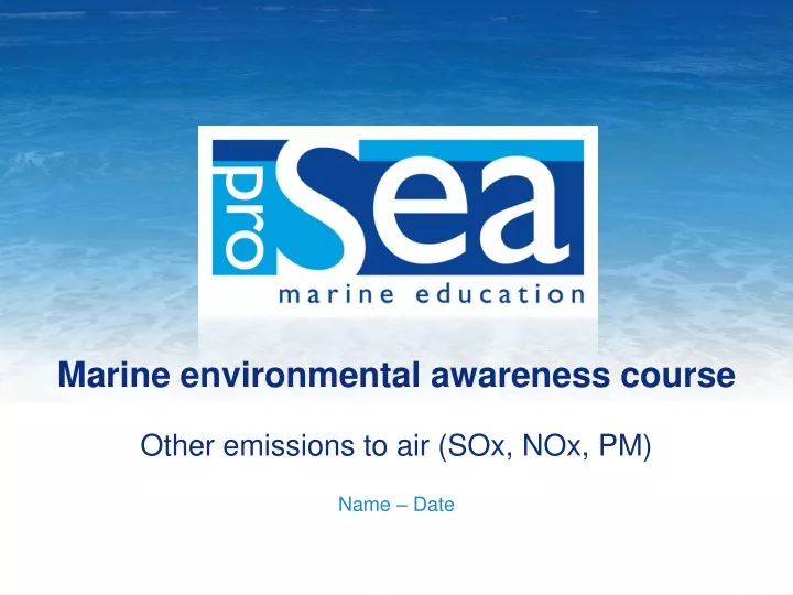 marine environmental awareness course