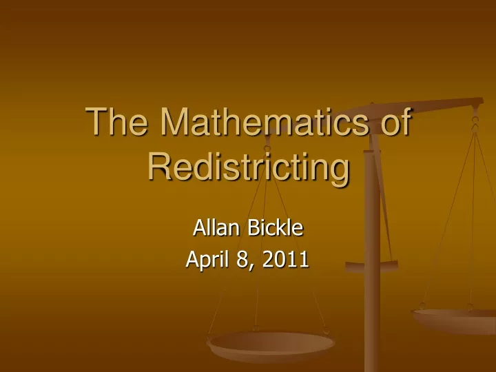 the mathematics of redistricting