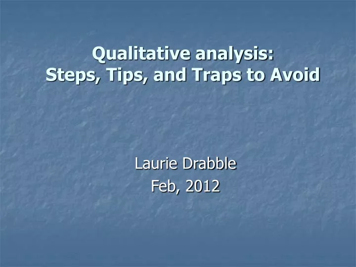 qualitative analysis steps tips and traps to avoid
