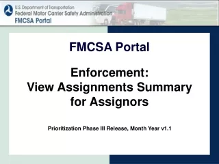 Enforcement: View Assignments Summary  for Assignors