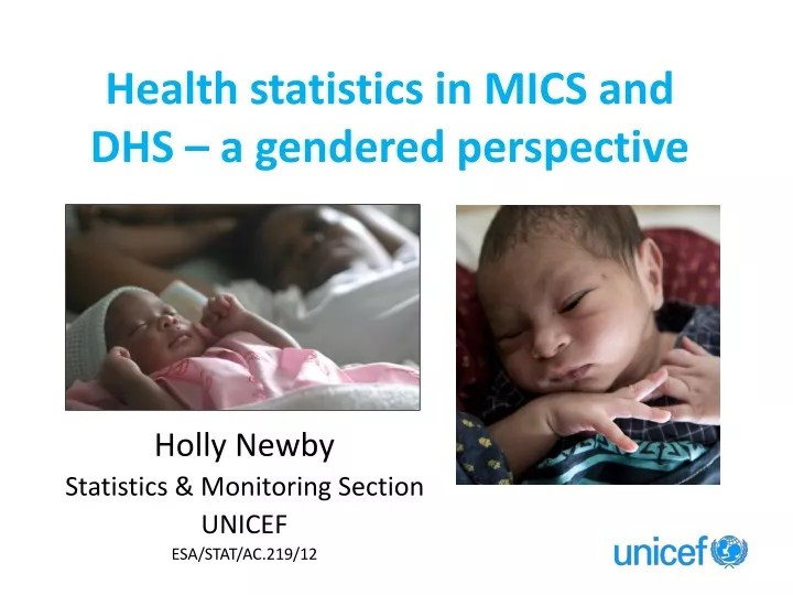 health statistics in mics and dhs a gendered perspective
