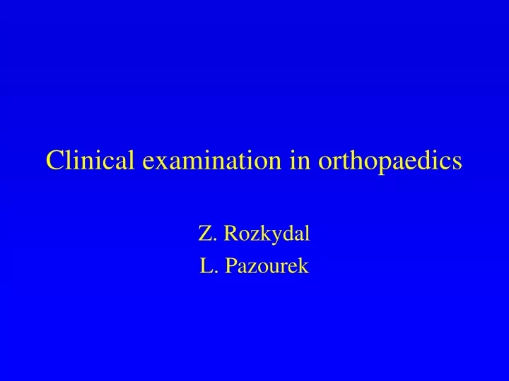 clinical examination in orthopaedics