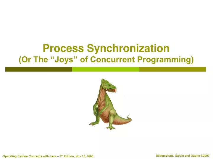 process synchronization or the joys of concurrent programming