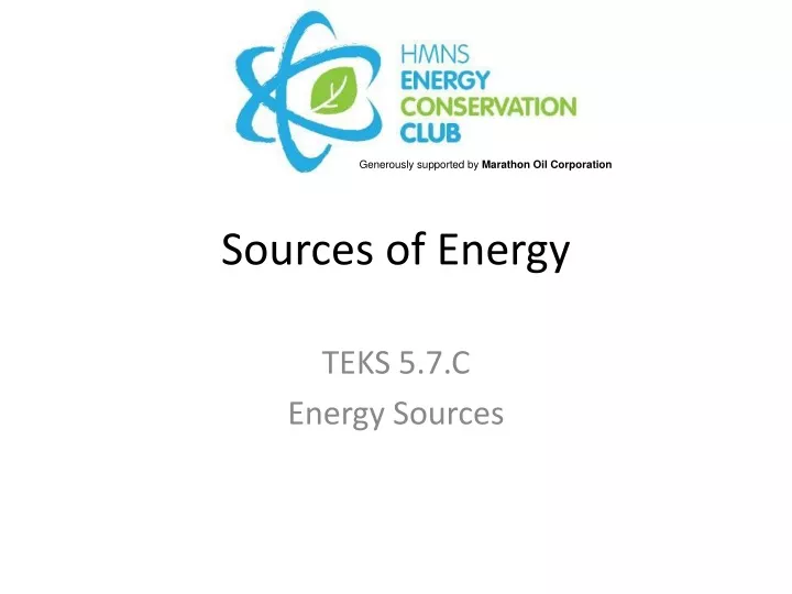 sources of energy