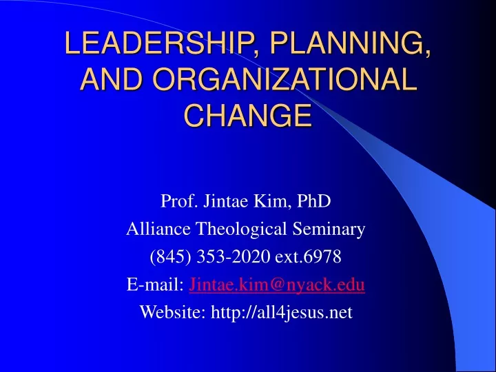 leadership planning and organizational change