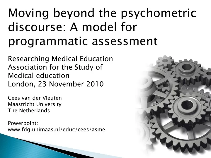 moving beyond the psychometric discourse a model