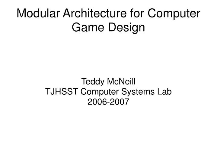 teddy mcneill tjhsst computer systems lab 2006 2007