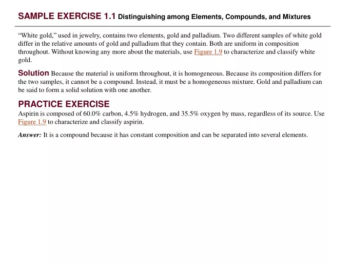 sample exercise 1 1 distinguishing among elements