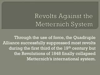 Revolts Against the Metternich System