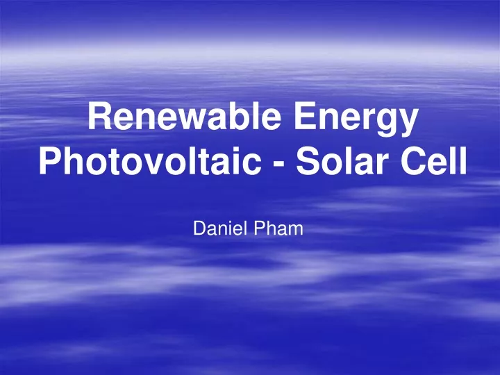 renewable energy photovoltaic solar cell