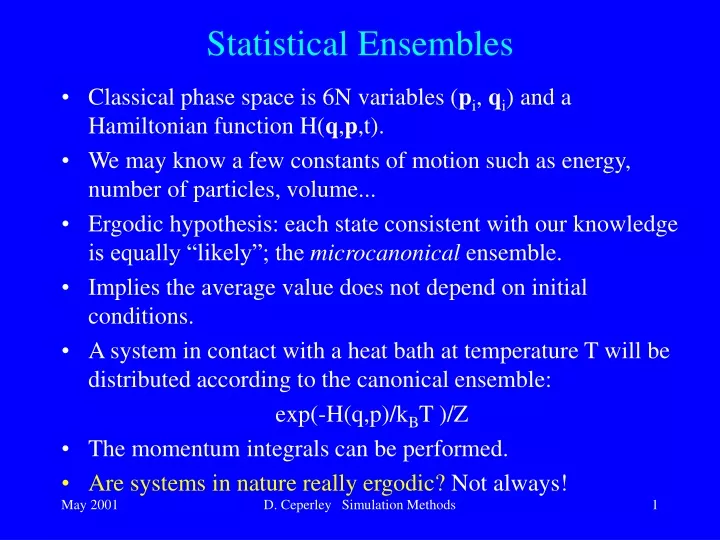 statistical ensembles