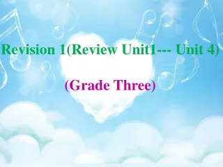 Revision 1(Review Unit1--- Unit 4) (Grade Three)