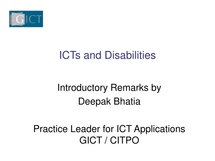 icts and disabilities