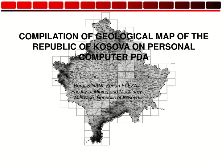 compilation of geological map of the republic