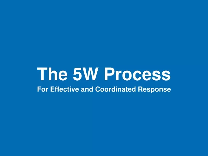 the 5w process