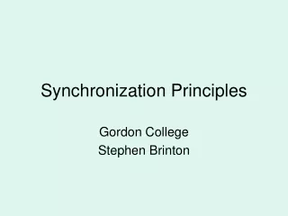 Synchronization Principles