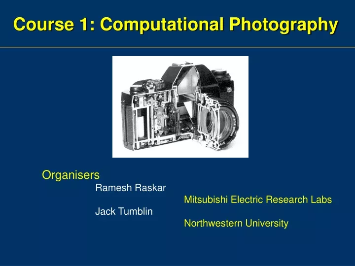course 1 computational photography