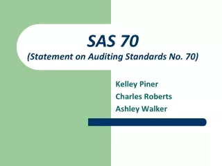 SAS 70 (Statement on Auditing Standards No. 70)