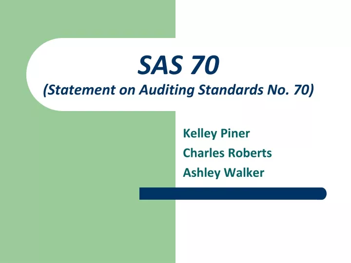 sas 70 statement on auditing standards no 70