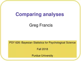 Comparing analyses