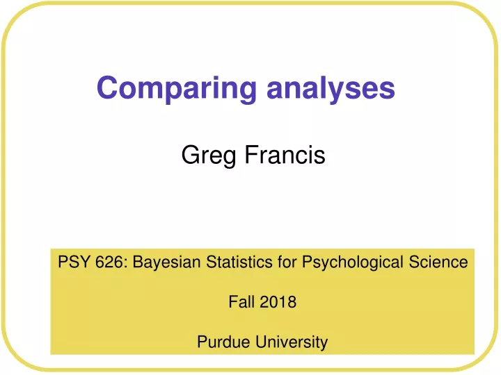 comparing analyses