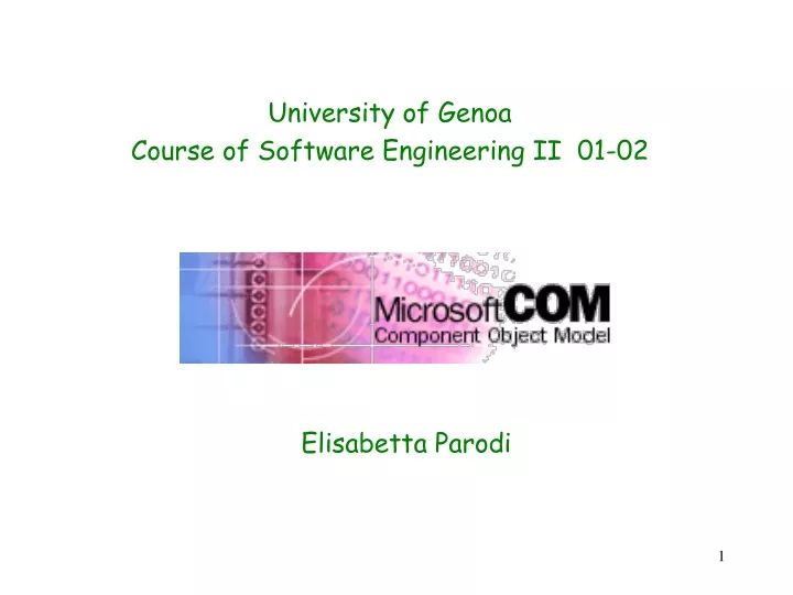 university of genoa course of software engineering ii 01 02