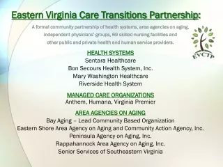 Eastern Virginia Care Transitions Partnership :