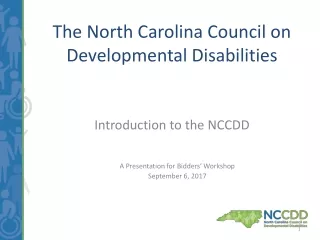 The North Carolina Council on Developmental Disabilities