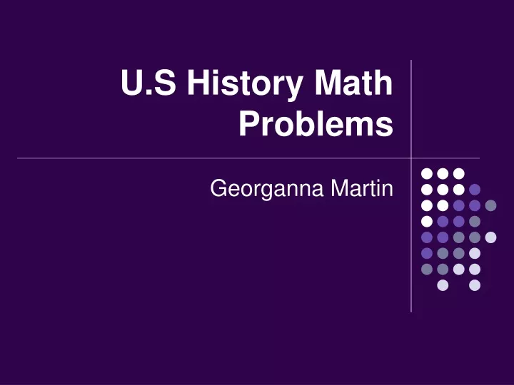 u s history math problems