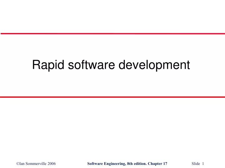 rapid software development