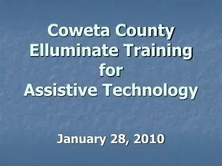 Coweta County  Elluminate Training for Assistive Technology