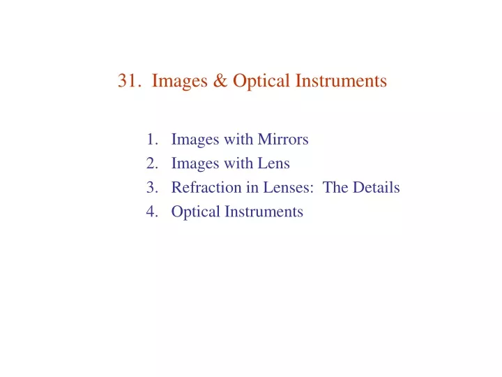 31 images optical instruments