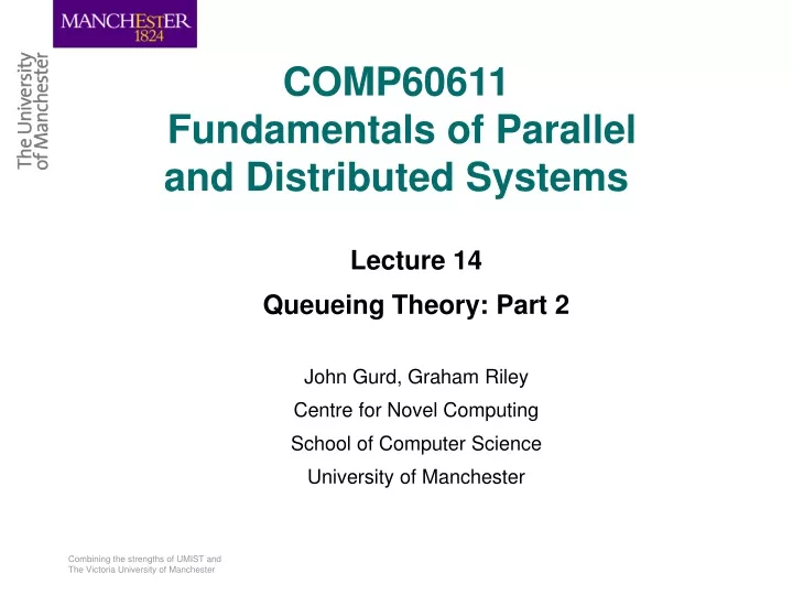 comp60611 fundamentals of parallel and distributed systems