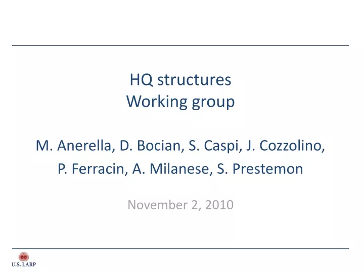 hq structures working group