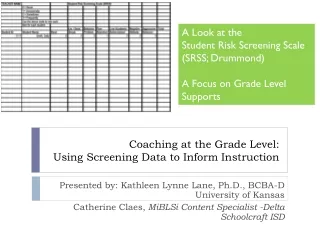 Coaching at the Grade Level:  Using Screening Data to Inform Instruction