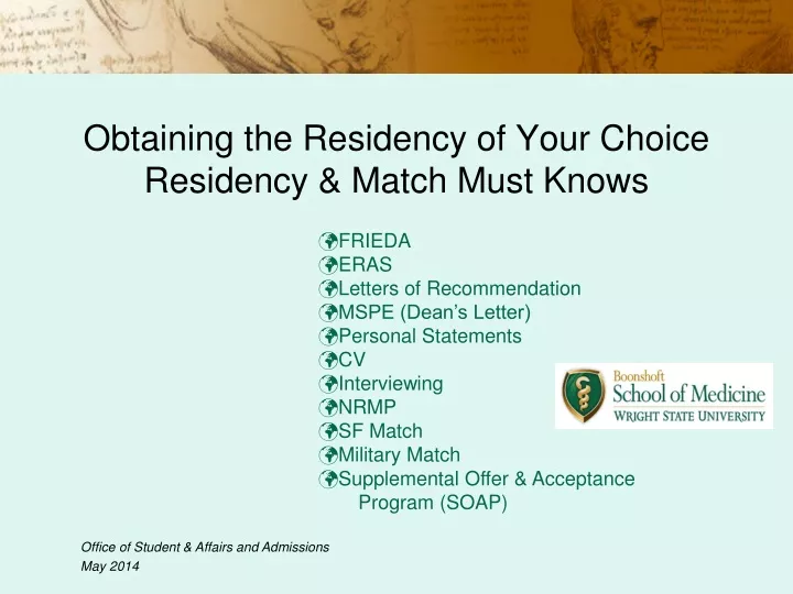 obtaining the residency of your choice residency match must knows