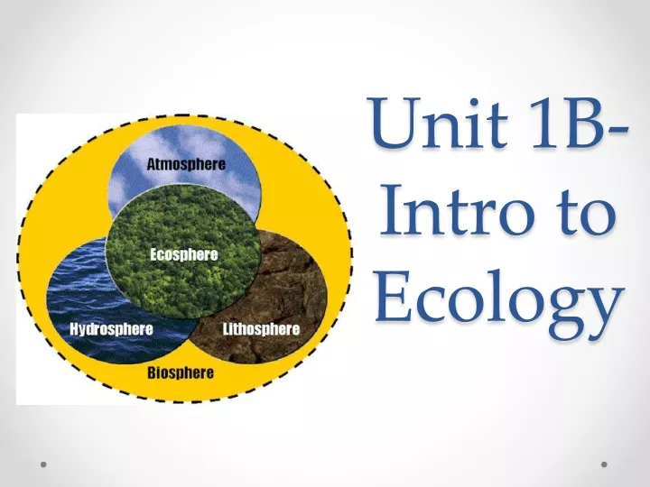 unit 1b intro to ecology