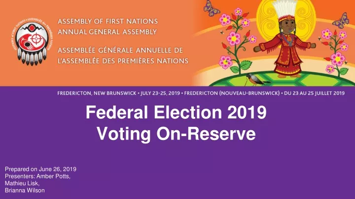 federal election 2019 voting on reserve