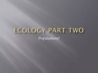 Ecology part Two