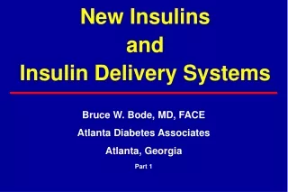 New Insulins  and  Insulin Delivery Systems