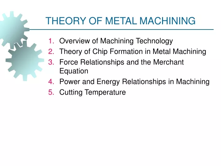 theory of metal machining
